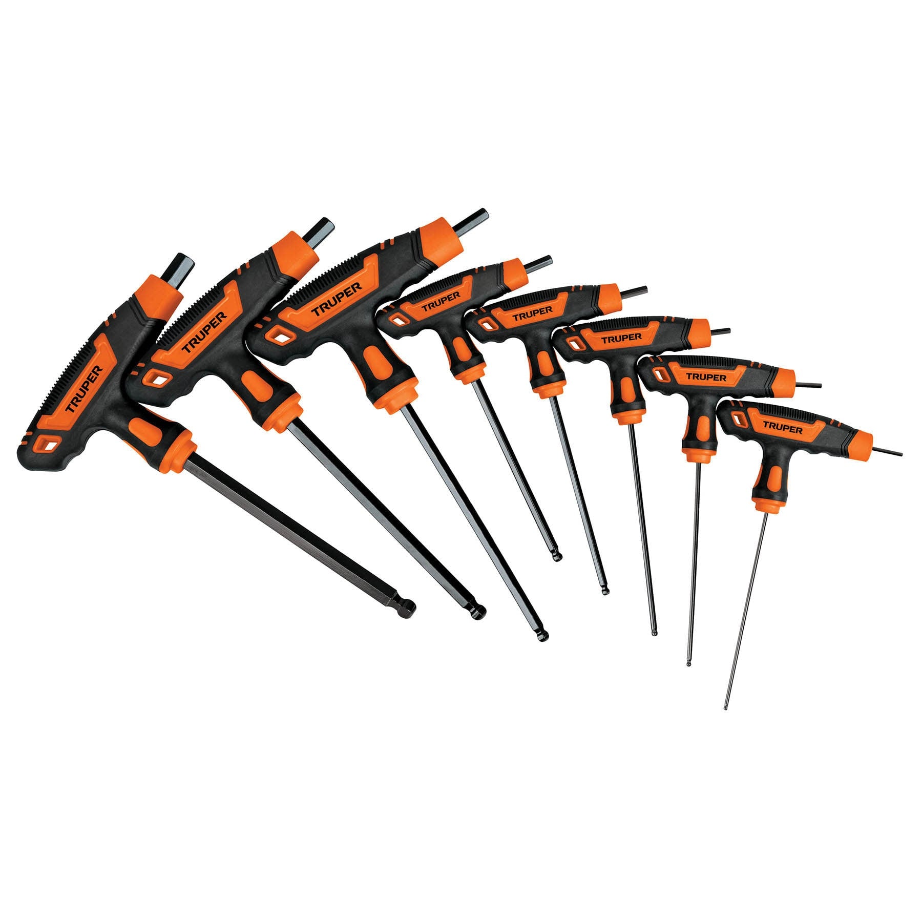 100934 Juego 8 llaves allen std extralargas mango T, punta de bola