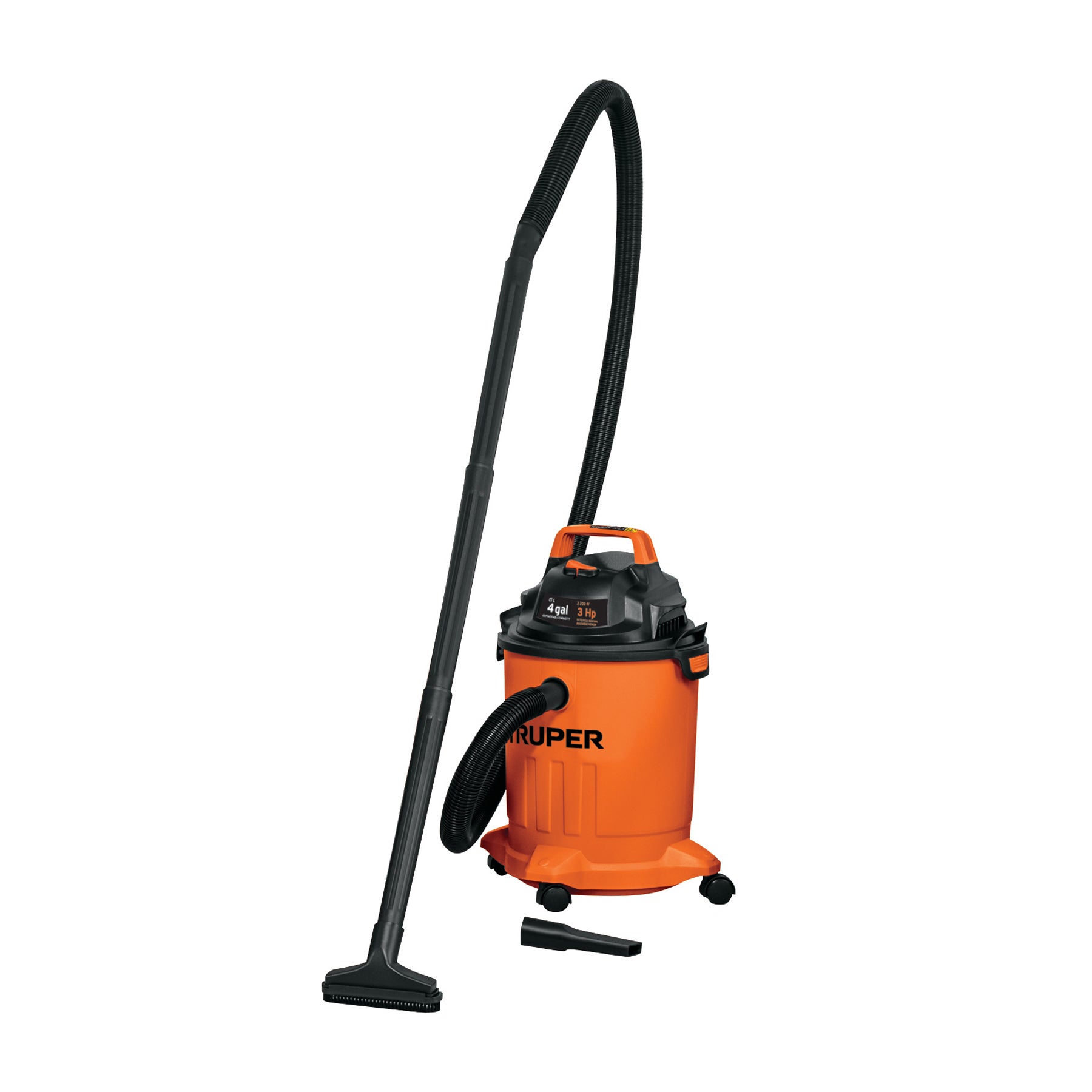 101508 Aspiradora de sólidos y líquidos, 4 gal, plástica, TRUPER