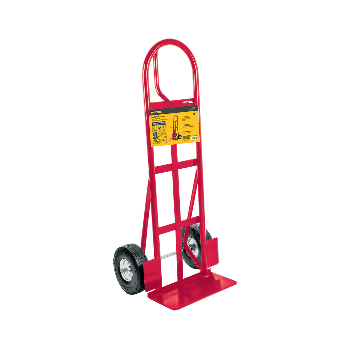 29945 Diablo de carga de 370 kg, ruedas imponchables PU, asa 'D ...