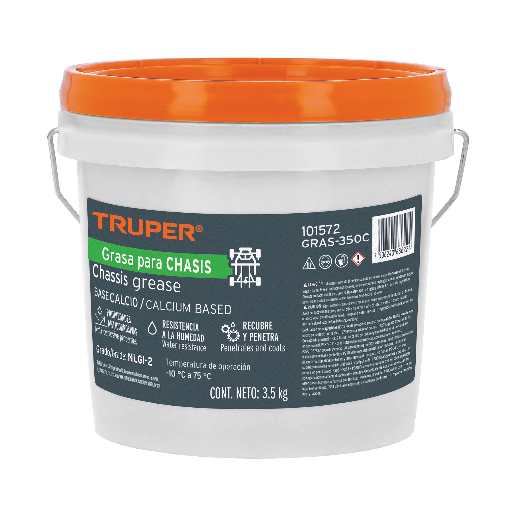 101572 Grasa lubricante para chasis, base calcio, 3.5 kg, Truper