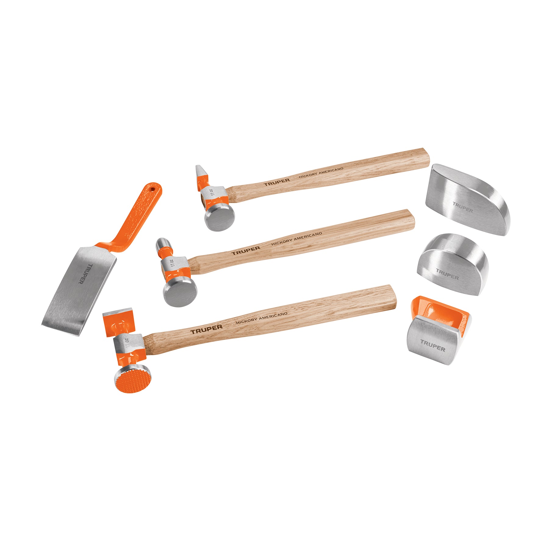 100785 Juego 7 piezas de martillos y entibadores para hojalatero