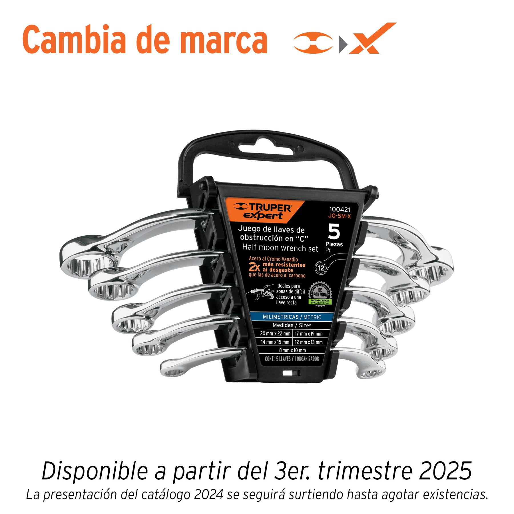 100421 Juego de 5 llaves pulidas de obstrucción en 'C' mm, EXPERT