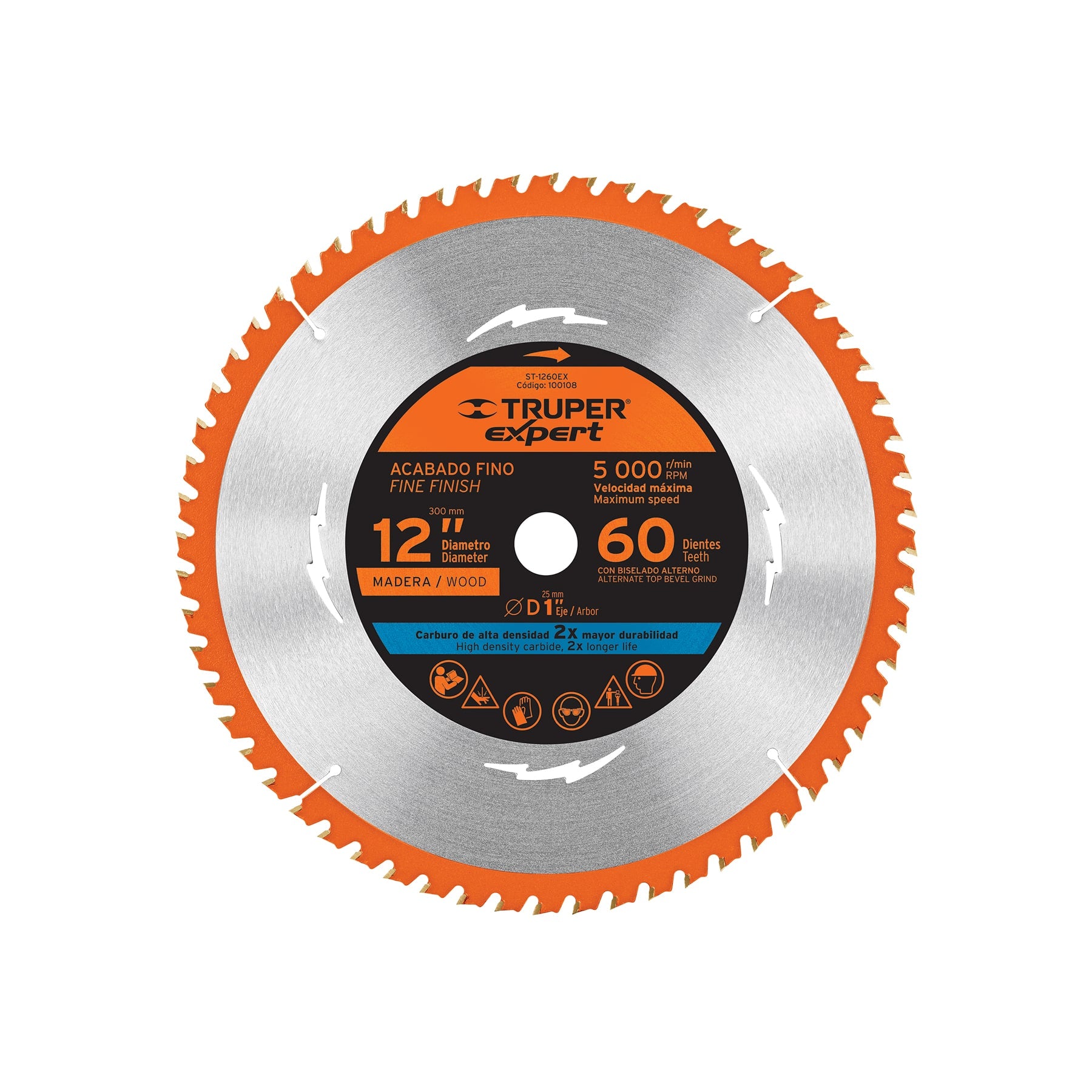100108 Disco sierra 12' para madera, 60 dientes centro 1', Expert
